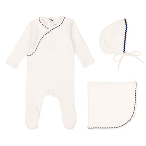 Baby Boy Layette Set | Classic Ric Rac | Bue On White | Minilabel | AW25
