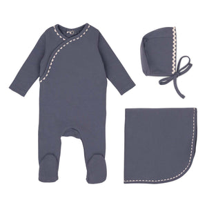 Baby Boy Layette Set | Classic Ric Rac | White On Blue | Minilabel | AW25