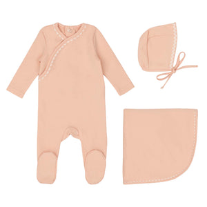 Baby Girl Layette Set | Classic Ric Rac | White On Pink | Minilabel | AW25