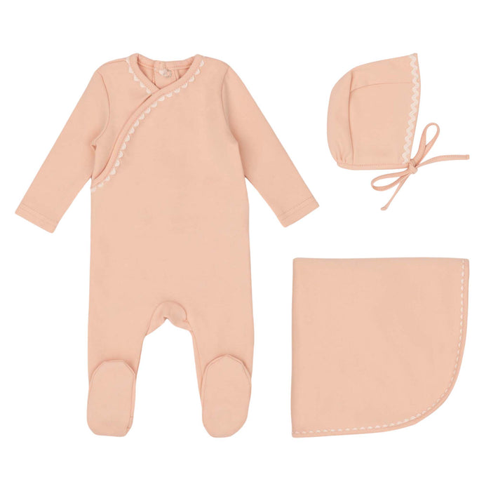 Baby Girl Layette Set | Classic Ric Rac | White On Pink | Minilabel | AW25