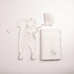 Baby Boy Layette Set | Rocking Horse | Chalk White Boys | Bee and Dee | AW26
