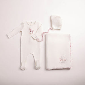 Baby Girl Layette Set | Rocking Horse | Chalk White Girls | Bee and Dee | AW26