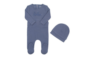 Baby Boy Footie + Hat | Rope Signature | Sea Blue | Bee and Dee