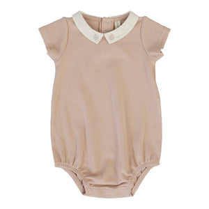 Baby Girl Romper | Sweetheart Collar | Dusty Pink | Lil Legs | SS26