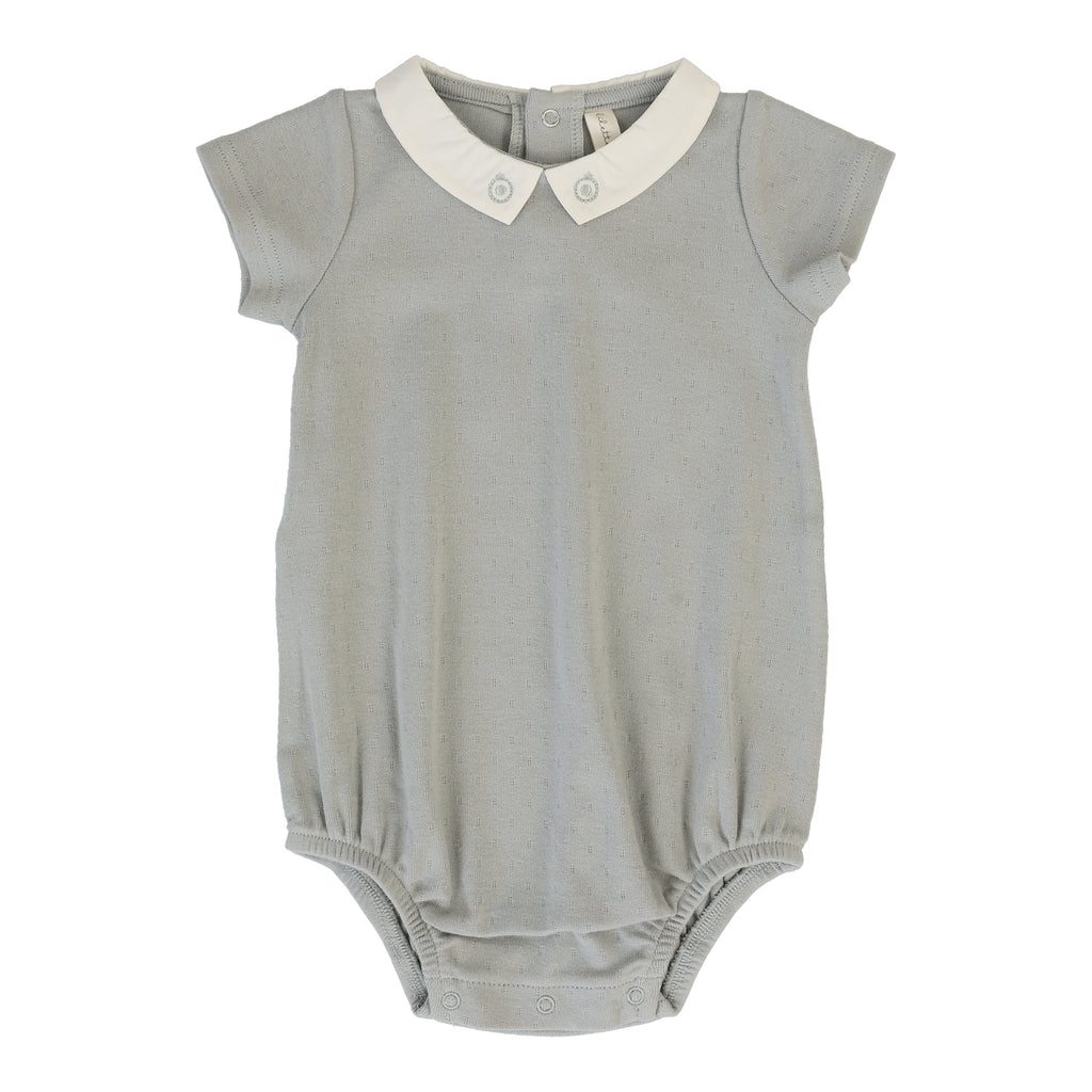 Baby Boy Romper | Sweetheart Collar | Light Blue | Lil Legs | SS26
