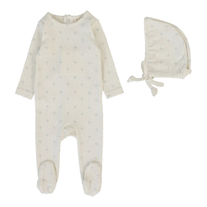 Baby Boy Footie + Hat | Striped Planes | Cream/Light Blue | Lil Legs | SS26