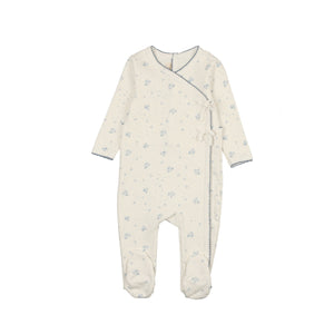 Baby Boy Footie | Scattered Blossoms | Blue Dawn | Mon Tresor | SS25