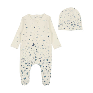 Baby Boy Footie + Hat | Scattered Print | Boys Light Base | Bee and Dee