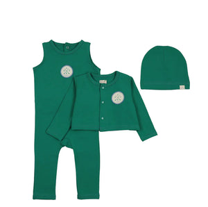Baby Boy Footie + Cardigan Set | Electric Green | Lil Legs | SS26