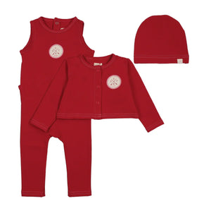 Baby Girl Footie + Cardigan Set | Red | Lil Legs | SS26