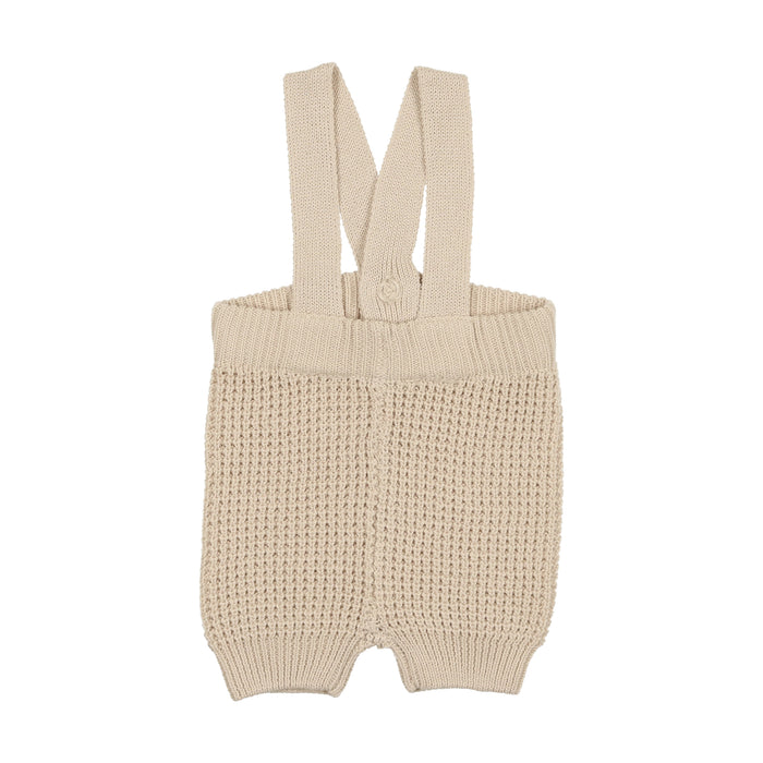 Baby Boy 2 Piece Outfit | Waffle Knit | Short Overalls | Natural | Lil Legs | AW23