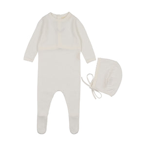 Baby Neutral Footie + Hat | Signature Knit | Cream | Peluche | SS26