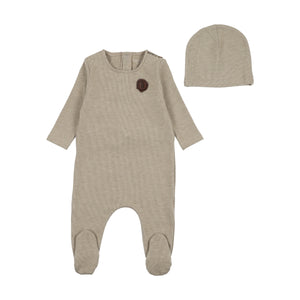 Baby Boy Footie + Hat | Snuggle Soft | Oat | Bee and Dee | AW25