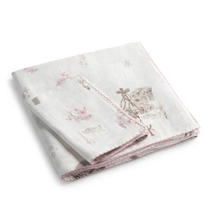 Baby Swaddle & Burp Cloth Set | Carousel Mauve | Petite Belle