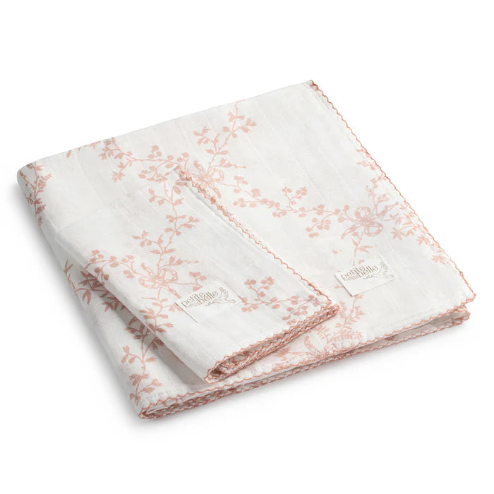 Baby Swaddle & Burp Cloth Set | Pink Lattice | Petite Belle