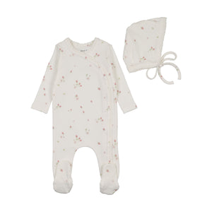 Baby Girl Footie + Hat | Sweet Berry Print | Chalk White | Bee and Dee | SS26