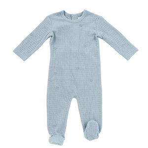 Baby Boy Footie | Embroidered Star | Blue | Kipp