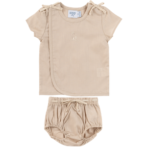 Baby Boy Short Set | Linen Wrap | Stone | Kipp