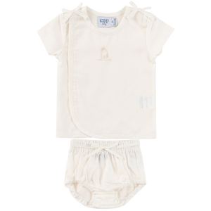 Baby Neutral Short Set | Linen Wrap | White | Kipp