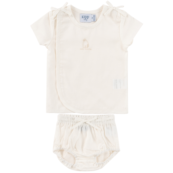 Baby Neutral Short Set | Linen Wrap | White | Kipp