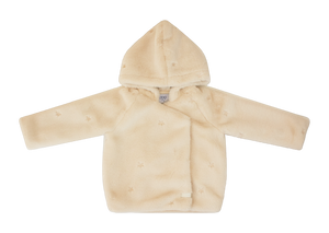 Baby Boy Jacket & Sweater | Jacket + Hat | Embroidered Star Fur | Natural | Kipp | AW23