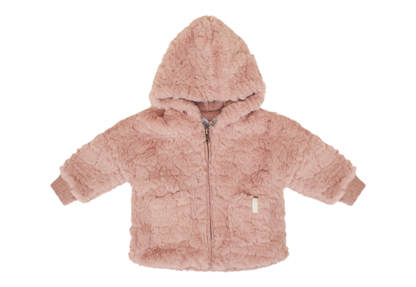 Baby Girl Jacket & Sweater, Jacket + Hat, Textured Fur, Pink