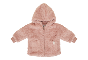 Baby Girl Jacket & Sweater | Jacket+Hat+Blanket | Textured Fur | Pink | Kipp | AW23