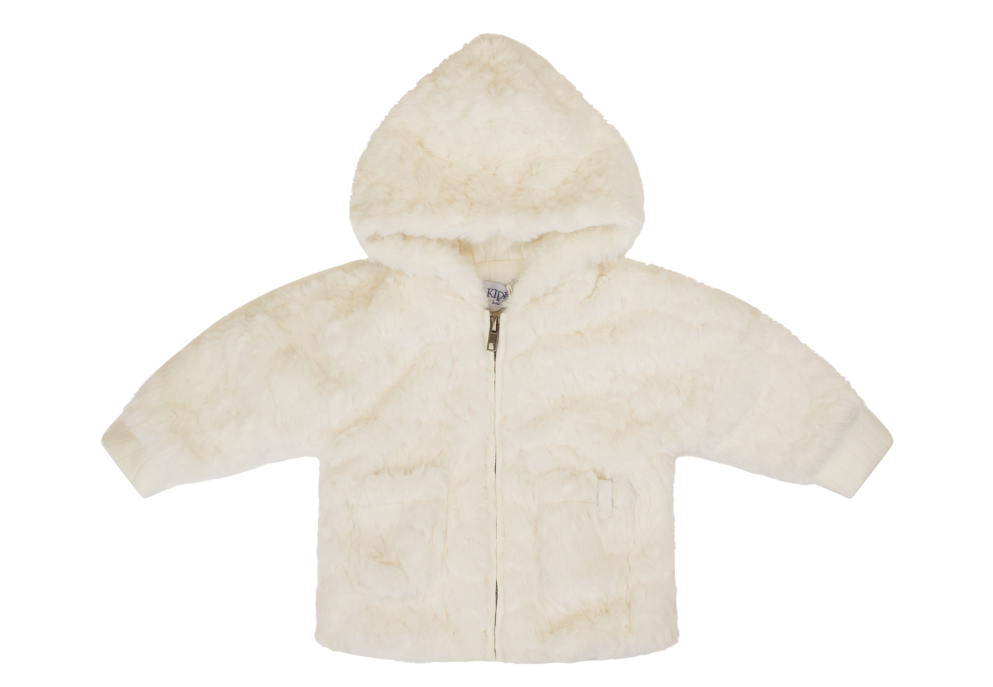 Baby Neutral Jacket & Sweater, Jacket + Hat, Textured Fur, White