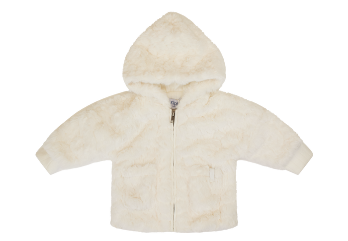 Baby Neutral Jacket & Sweater | Jacket+Hat+Blanket | Textured Fur | White | Kipp | AW23