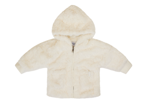 Baby Neutral Jacket & Sweater | Jacket + Hat | Textured Fur | White | Kipp | AW23