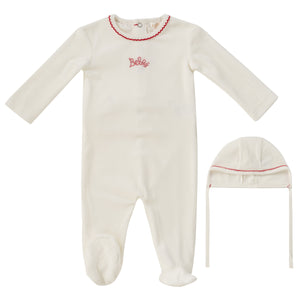 Baby Girl Layette Set | Bebe | White Red | Kipp Baby | Aw25