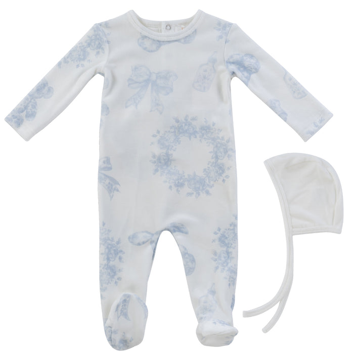 Baby Boy Layette Set | Petit Toile | White Blue | Kipp Baby | Aw25