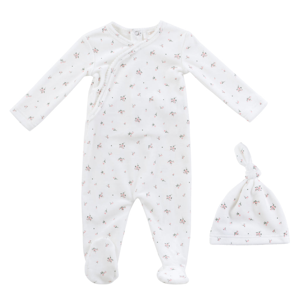 Baby Girl Footie Set | Lil Blooms | White/Pink | Kipp Baby | Aw25