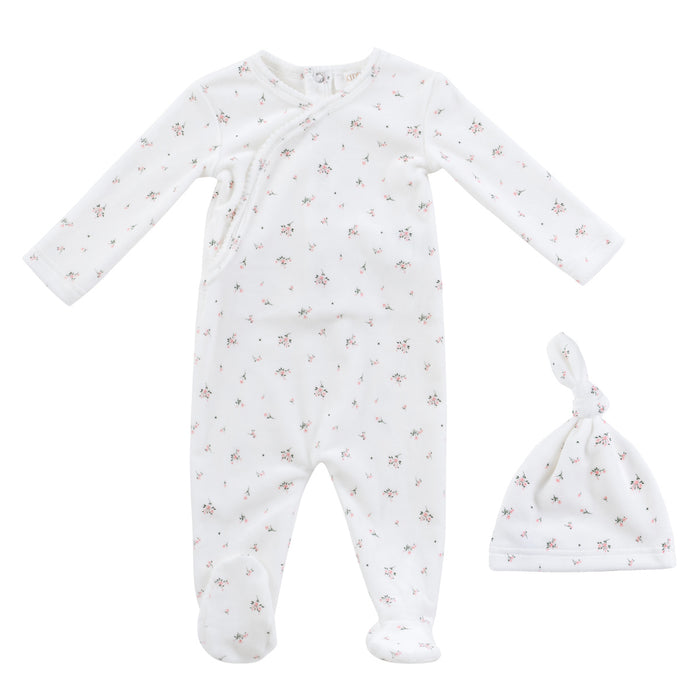 Baby Girl Footie Set | Lil Blooms | White/Pink | Kipp Baby | Aw25