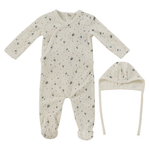 Baby Boy Footie And Hat | Balloon Star | Blue | Kipp Baby | Aw25
