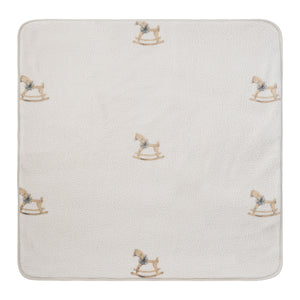 Baby Boy Blanket | Rocking Horse | Blue | Kipp Baby Aw25