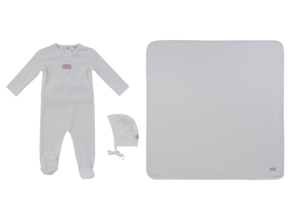 Baby Girl Layette Set | Enfant Rib | White Pink | Kipp Baby | SS26