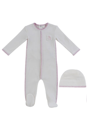 Baby Girl Footie & Hat | Bunny Rib  | Pink | Kipp Baby | SS26
