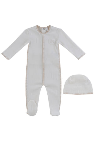 Baby Boy Footie & Hat | Bunny Rib  | Stone | Kipp Baby | SS26
