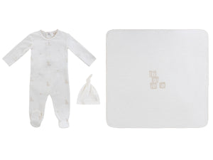 Baby Boy Layette Set + Bib | Baby Blocks | White Stone | Kipp Baby | SS26
