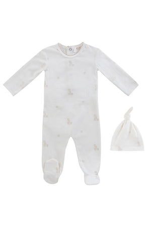 Baby Boy Footie & Hat | Baby Blocks | White Stone | Kipp Baby | SS26