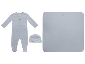 Baby Boy Layette Set | Carrera Pinstripe | Blue | Kipp Baby | SS26