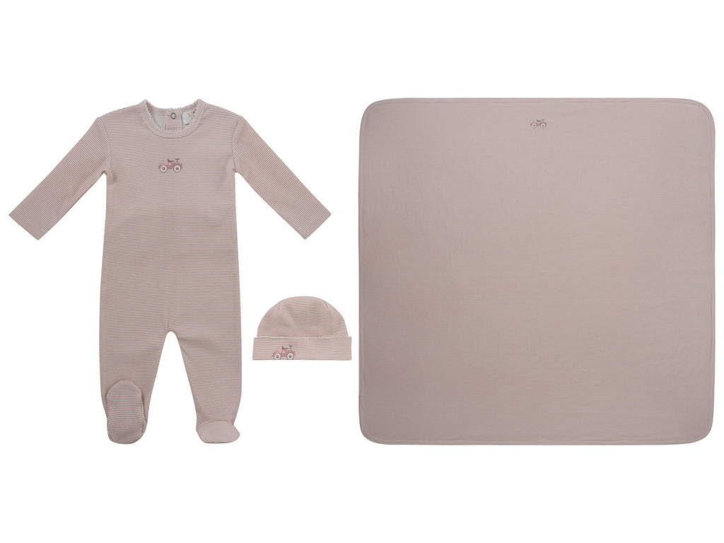 Baby Girl Layette Set | Carrera Pinstripe |  Pink | Kipp Baby | SS26
