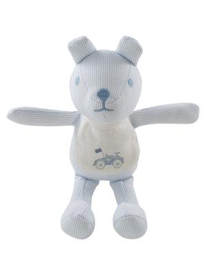 Baby Plush Toy | Carrera Pinstripe Teddy w/ Bib | 3 Colors | Kipp Baby | SS26