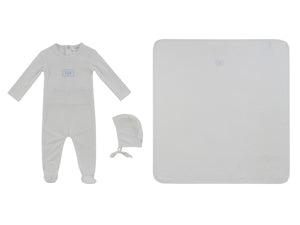 Baby Boy Layette Set + Bib | KB Patch | Blue | Kipp Baby | SS26