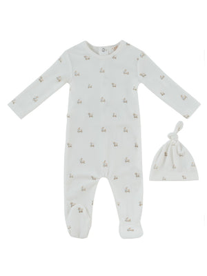 Baby Boy Footie & Hat | Petits Amis | Blue | Kipp Baby | AW26