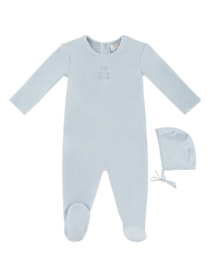 Baby Boy Footie & Hat | Petit Ours | Blue | Kipp Baby | AW26