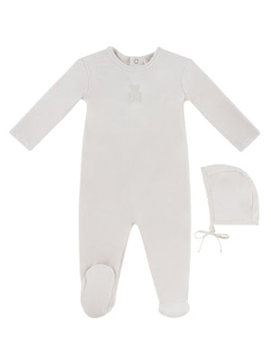 Baby Boy Footie & Hat | Petit Ours | Stone | Kipp Baby | AW26
