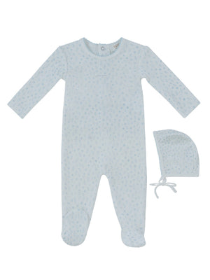 Baby Boy Footie & Hat |  Whispering Blooms | Blue | Kipp Baby | AW26