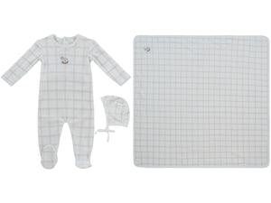 Baby Boy Layette Set | Whinny Plaid | Stone | Kipp Baby | AW26